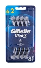 Одноразовые бритвы Gillette Blue3 6+2 шт цена и информация | Косметика и средства для бритья | kaup24.ee
