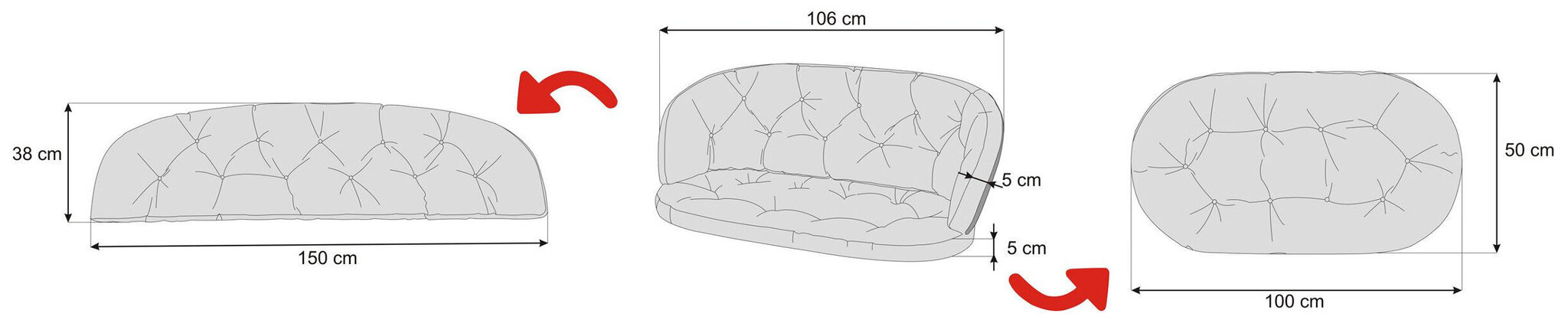 Padi diivanile Hobbygarden Amanda Prestige 100x50 cm, hall цена и информация | Toolipadjad ja -katted | kaup24.ee