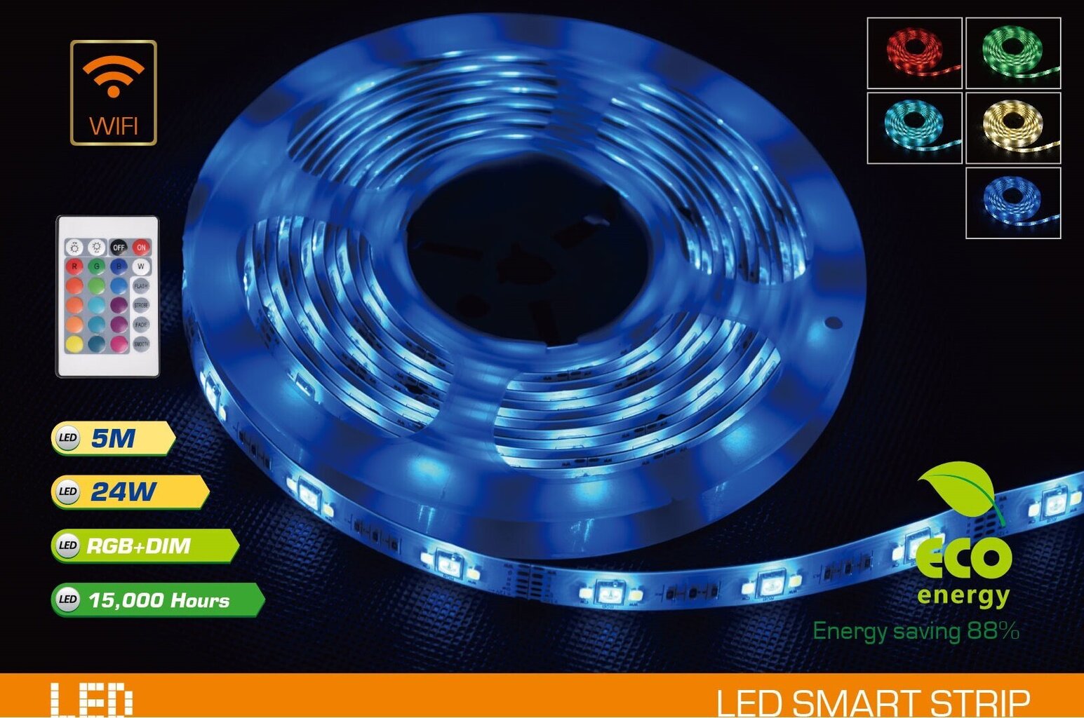 LED-riba 5 m mitmevärviline puldiga цена и информация | LED ribad | kaup24.ee