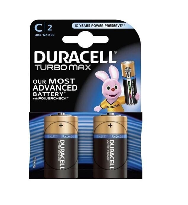 Patareid Duracell Turbo C LR14, 2 tk hind ja info | Patareid | kaup24.ee