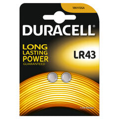 Duracell patarei LR43 1,5V/2B цена и информация | Батарейки | kaup24.ee