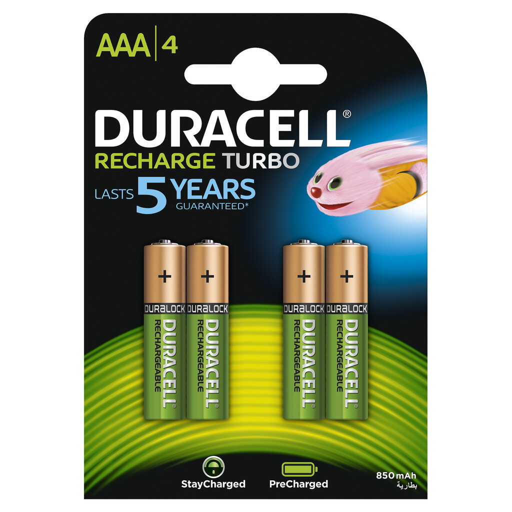 Laetavad patareid Duracell AAA (850 mAh) LR03, 4 tk hind ja info | Patareid | kaup24.ee