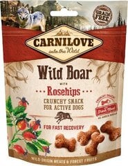Carnilove Dog Snack Wild Boar with Rosehips värske lihaga koeramaius 200g hind ja info | Maiustused koertele | kaup24.ee