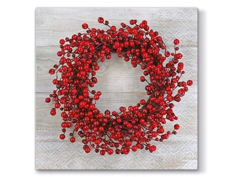 Salvrätikud Red Wreath 20 tk, 33x33 cm hind ja info | Ühekordsed nõud | kaup24.ee