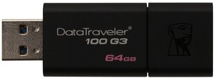 Atmintinė KINGSTON DataTraveler 100 G3 64 GB, USB 3.0 цена и информация | USB накопители | kaup24.ee