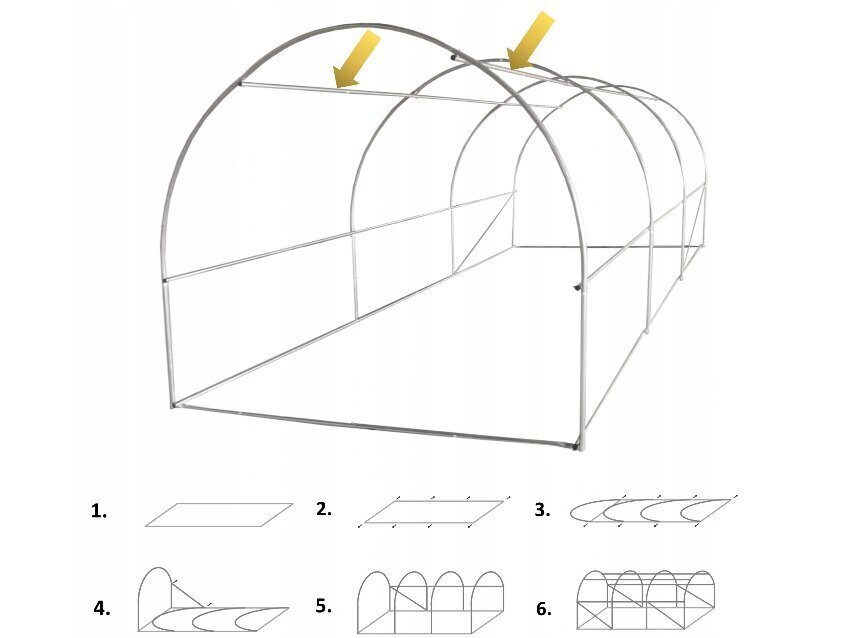 Tunnelkasvuhoone 3 segmenti, 4x2,5x2 m, roheline цена и информация | Kasvuhooned | kaup24.ee