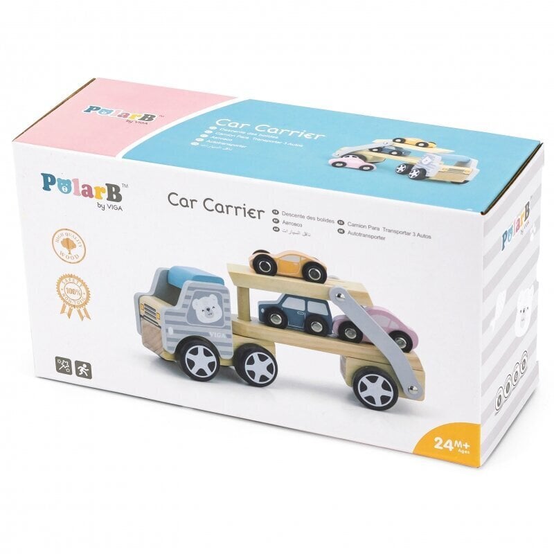 VISA puidust puksiir „PolarB” autodega hind ja info | Imikute mänguasjad | kaup24.ee