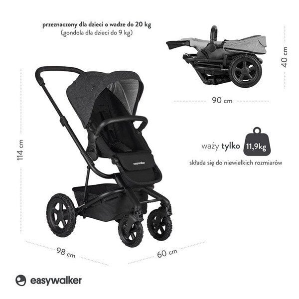 Easywalker Harvey 2 All Terrain vankrikomplekt - Night Black hind ja info | Vankrid, jalutuskärud | kaup24.ee