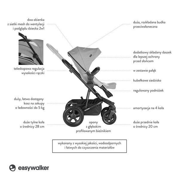 Easywalker Harvey 2 All Terrain vankrikomplekt - Night Black цена и информация | Vankrid, jalutuskärud | kaup24.ee