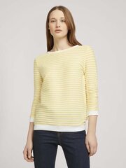 Naiste pullover Tom Tailor 1017277*26928, kollane/valge цена и информация | Женские футболки | kaup24.ee