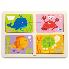 Красочный пазл Viga, 4 шт. цена и информация | Игрушки для малышей | kaup24.ee