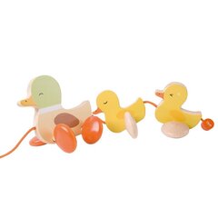 Puidust tõmmatav mänguasi pardipoeg цена и информация | Игрушки для малышей | kaup24.ee