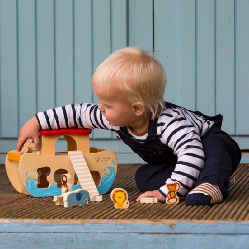 Puidust sorteerija laeva kujuga "Noa laev" Classic World hind ja info | Imikute mänguasjad | kaup24.ee