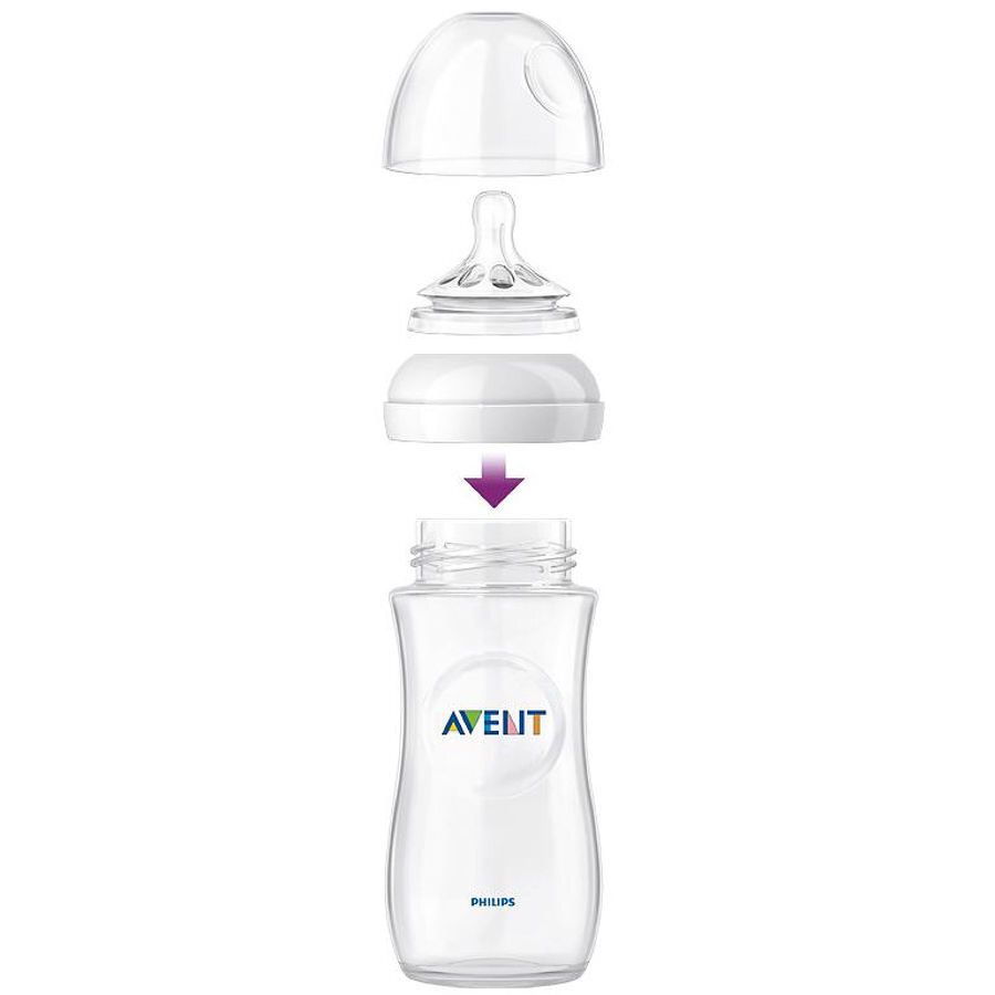 Klaasist lutipudel Philips Avent "Natural", 1+ kuu, 240 ml (SCF053/17) цена и информация | Lutipudelid ja aksessuaarid | kaup24.ee