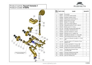 Vannisegisti Rubineta Venezia V-1 Cross (Br) цена и информация | Смесители | kaup24.ee