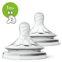 Соска-пустышка Philips Avent Natural, от 1 мес., с медленным потоком, 2 шт., SCF042/27 цена и информация | Бутылочки и аксессуары | kaup24.ee