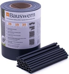 Комплект ленты для забора Bauswern Eco 35x0,19 м (450 г / м²) + 28 зажимов, серый цена и информация | Заборы и принадлежности к ним | kaup24.ee
