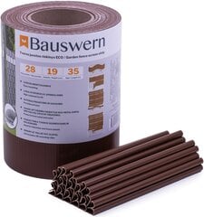 Комплект ленты для забора Bauswern Eco 35x0,19 м (450 г / м²) + 28 зажимов, коричневый цена и информация | Заборы и принадлежности к ним | kaup24.ee