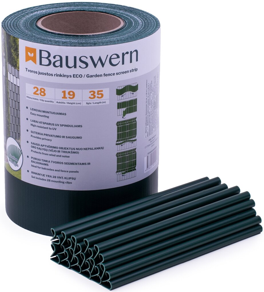 Muruäärise komplekt BAUSWERN ECO, 35 x 0,19 m (450 g / m²) + 28 klambrit, roheline hind ja info | Aiad ja tarvikud | kaup24.ee