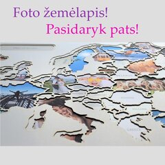 Fotokollaaž musta raamiga - 60 fotot - Euroopa kaart 73x53cm - Originaalne kingitus reisijatele - DIY kaart koju цена и информация | Карты мира | kaup24.ee