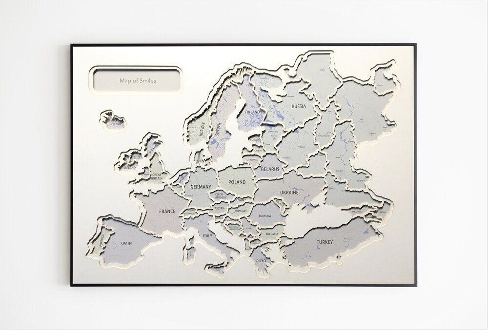Fotokollaaž - 60 fotot - Euroopa kaart 70x50cm - Originaalne kingitus reisijatele hind ja info | Maailmakaardid | kaup24.ee
