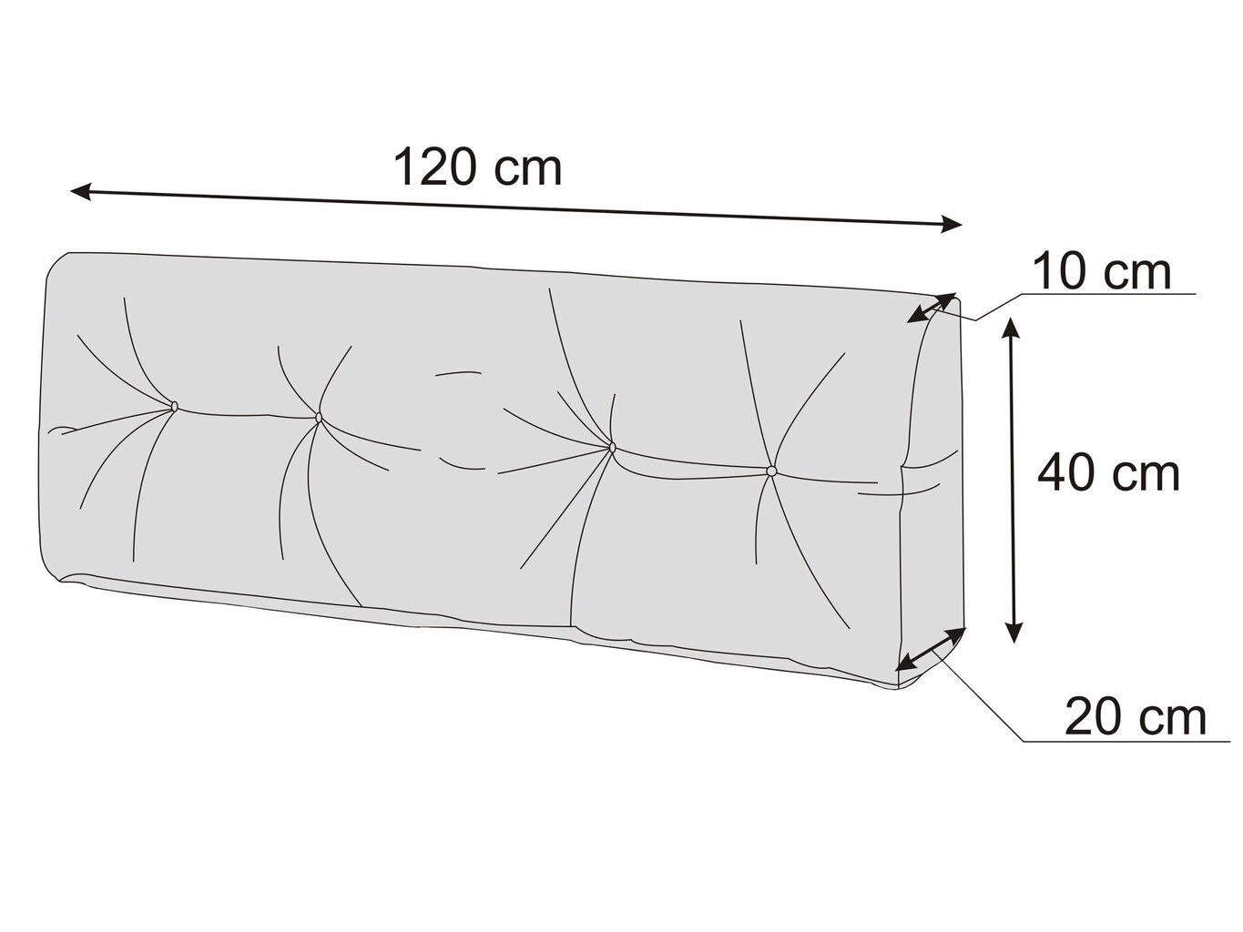 Seljatoe padi euroalusele Hobbygarden Leo 120x40cm, beež hind ja info | Toolipadjad ja -katted | kaup24.ee