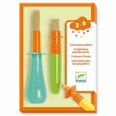 Väikestele lastele - Kolm geniaalset värvipintslit, Djeco DJ09007 hind ja info | Kirjatarbed | kaup24.ee