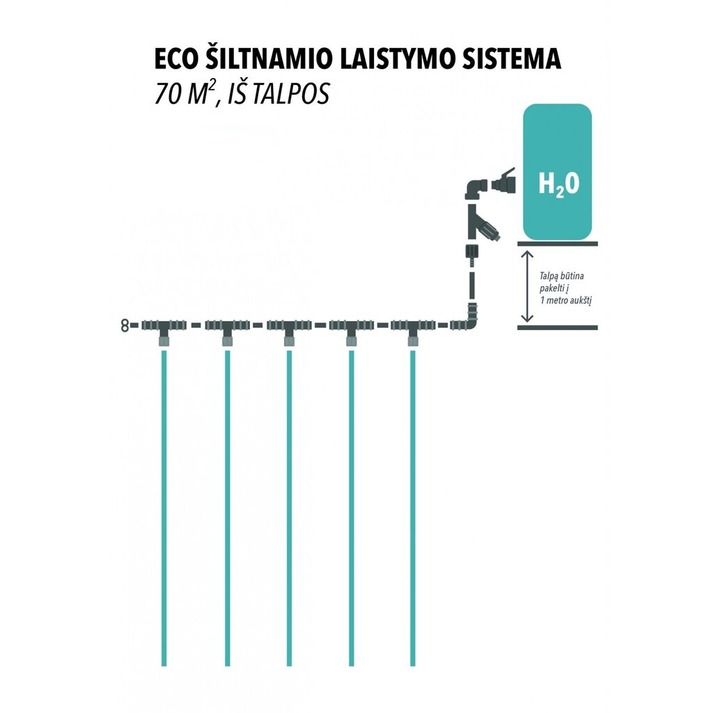 Tilguti niisutuskomplekt ECO, 70 m2 paagist цена и информация | Kastekannud, voolikud, niisutus | kaup24.ee