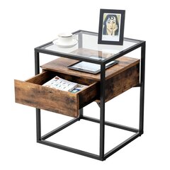 Кофейный столик Songmics, 43x43 см, коричневый/черный цена и информация | Ночные шкафы | kaup24.ee