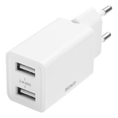 Deltaco USB-AC174, 2x USB-A, 2.4 A hind ja info | Mobiiltelefonide laadijad | kaup24.ee