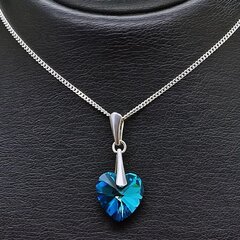 Naiste kaelakee DiamondSky "Romantic Heart II (Bermuda Blue)" Swarovski kristallidega цена и информация | Украшения на шею | kaup24.ee