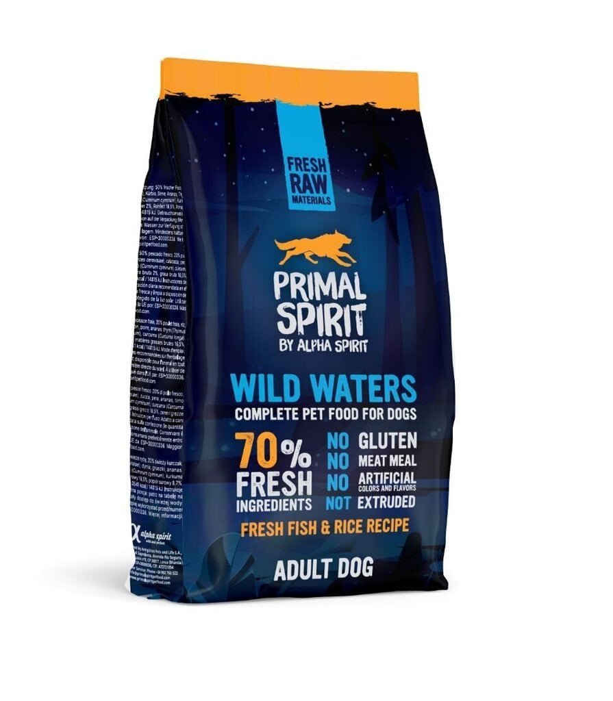 Primal Spirit märgtoit täiskasvanud koertele Wild Waters 1kg цена и информация | Kuivtoit koertele | kaup24.ee