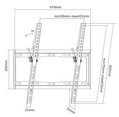 Deltaco ARM-521, Vesa 75x75-400x400, 32"-55" (81-140 cm)) hind ja info | Teleri seinakinnitused ja hoidjad | kaup24.ee