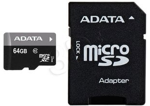 ADATA Premier UHS-I 64 GB, MicroSDXC, Fl hind ja info | Mobiiltelefonide mälukaardid | kaup24.ee