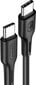 USAMS USB-C į USB-C PD kiirlaadimiskaabel 100W, must hind ja info | Mobiiltelefonide kaablid | kaup24.ee
