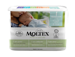 Mähkmed Moltex Pure & Nature NB 2-4kg 22tk hind ja info | Mähkmed | kaup24.ee