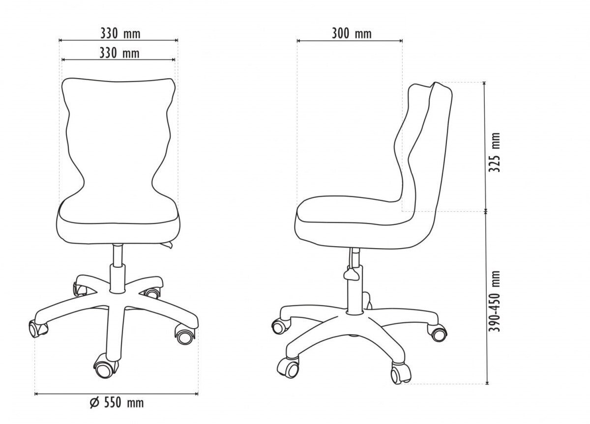 Lastetool Entelo Petit White JS01, must hind ja info | Kontoritoolid | kaup24.ee