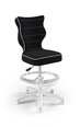 Эргономичное детское кресло Entelo Petit White JS01 с опорой для ног, черное