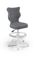 Эргономичное детское кресло Entelo Petit White JS33 с опорой для ног, темно-серое