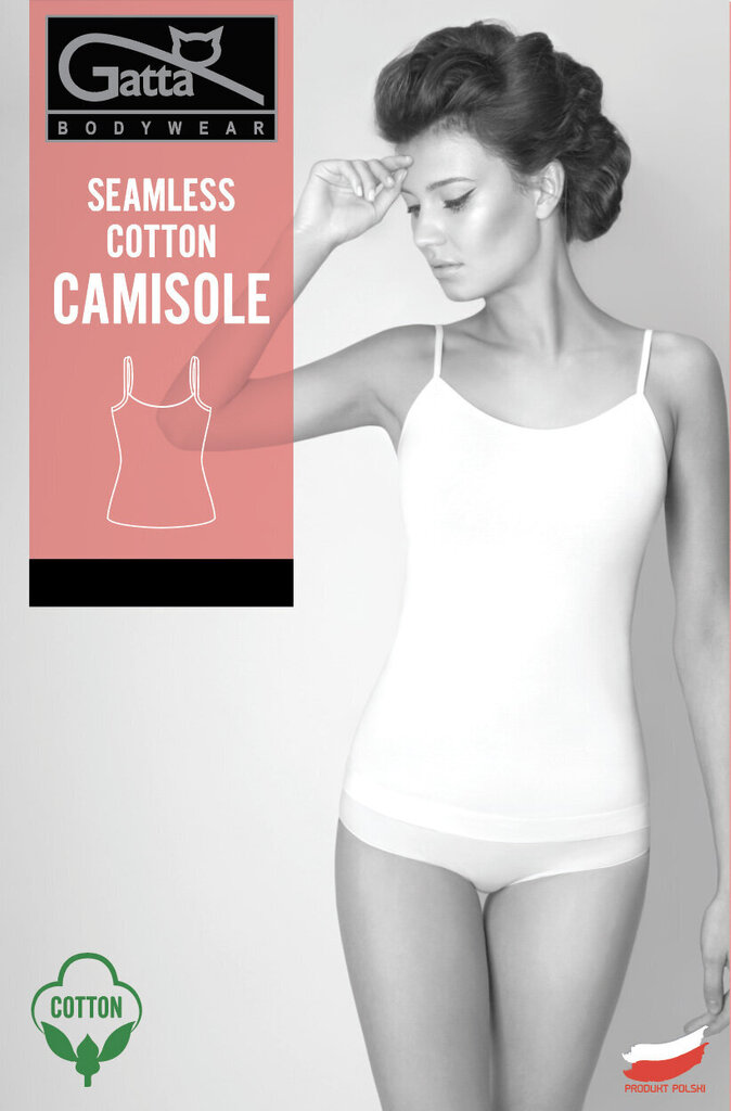 Naiste särk Camisole Seamless Cotton, Gatta, must цена и информация | Naiste alussärgid | kaup24.ee