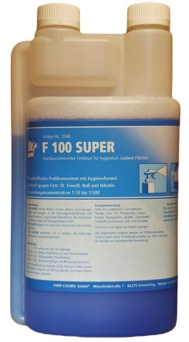 Rasva lahusti F 100 Super, Hwr-Chemie, 1 L hind ja info | Puhastusvahendid | kaup24.ee