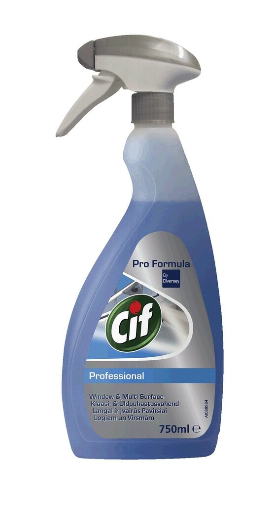 Vahend akende ja kõvade pindade puhastamiseks CIF PROFESSIONAL Windows & Multisurface cleaner, 750 ml цена и информация | Puhastusvahendid | kaup24.ee