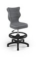 Эргономичное детское кресло Entelo Petit Black JS33 с опорой для ног, темно-серое