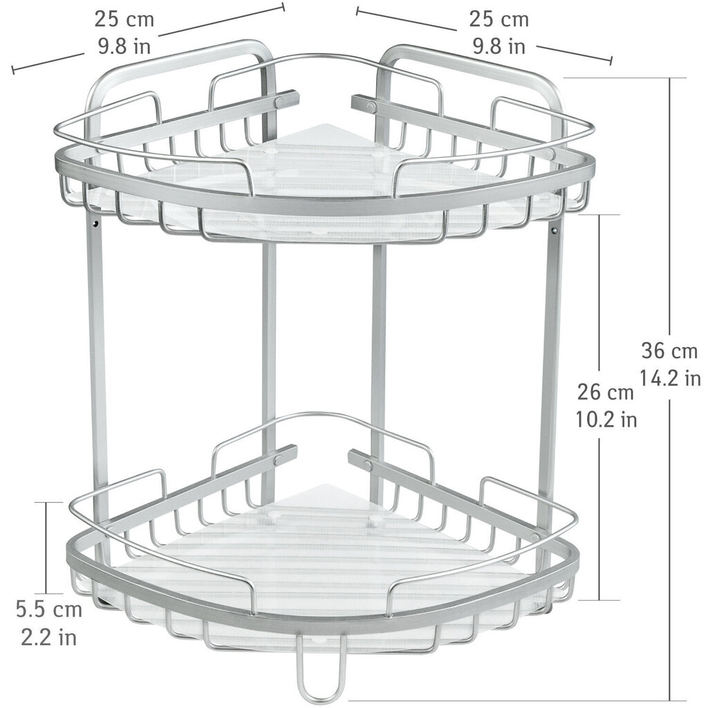 Tatkraft vannitoa nurgariiul, 25x25x36 cm цена и информация | Vannitoa sisustuselemendid ja aksessuaarid | kaup24.ee