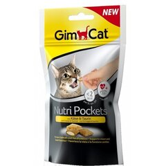 GimCat Nutri Pockets with Cheese & Taurine лакомства для кошек с сыром и таурином, 60 г цена и информация | Лакомства для котов | kaup24.ee