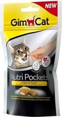 Maius kassidele GimCat Nutri Pockets with Cheese & Taurine Juustu ja tauriiniga 60g hind ja info | Maiustused kassidele | kaup24.ee