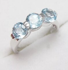 Серебряное кольцо 925 пробы синий топаз 1-3,15ct цена и информация | Кольцо | kaup24.ee