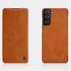 Nahast telefoniümbris Nillkin Qin original leather, telefonile Samsung Galaxy S21 5G, pruun цена и информация | Чехлы для телефонов | kaup24.ee