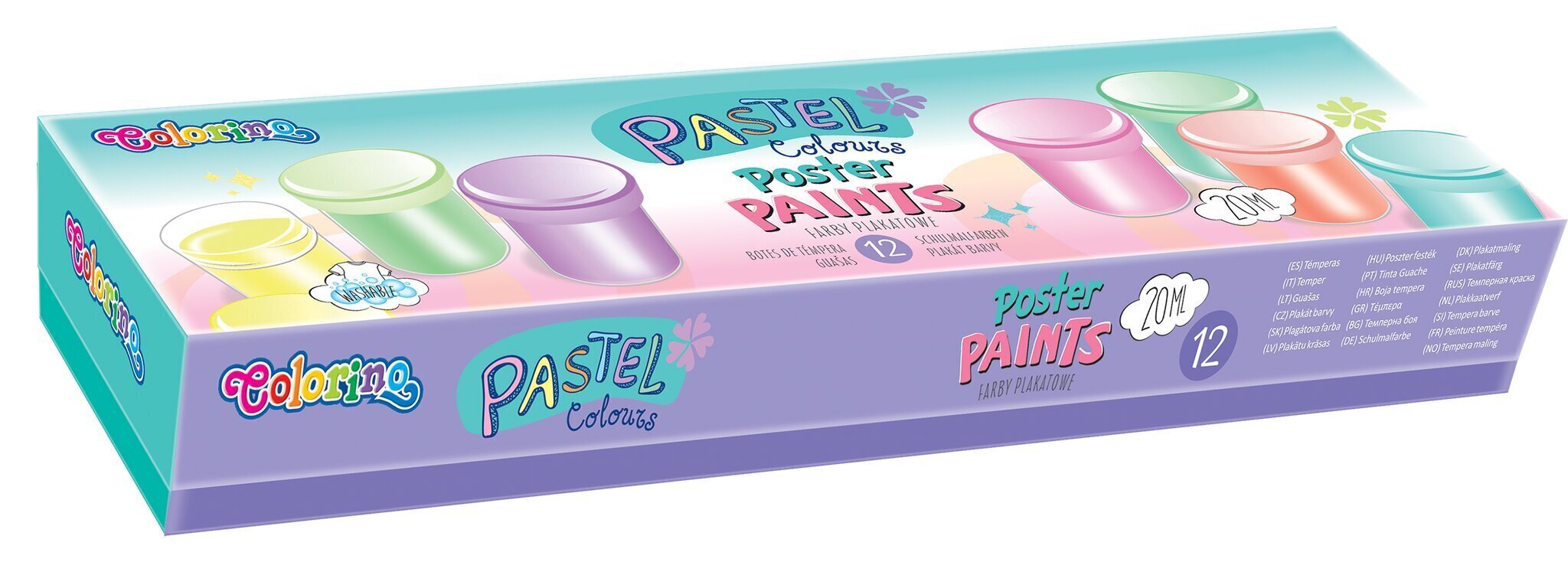 Guaššvärvid Colorino Pastel, 12 pastelset värvi, 20 ml цена и информация | Kunstitarbed, voolimise tarvikud | kaup24.ee