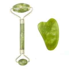 Massager jade ja gua sha kaabits, komplekt цена и информация | Массажеры для лица, инструменты для чистки лица | kaup24.ee